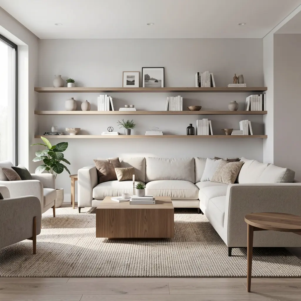 Modern organized living room with stylish furniture